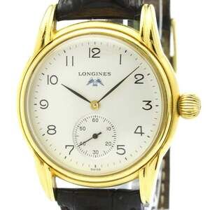 LONGINES Gold Plated Leather Hand-Winding Mens Watch L4.659.2